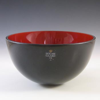 (image for) Holmegaard 'Sense' Red & Black Glass Bowl by Anja Kjær - Marked