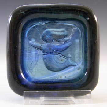 (image for) Kosta Boda Swedish Blue Glass Mermaid Bowl by Erik Hoglund