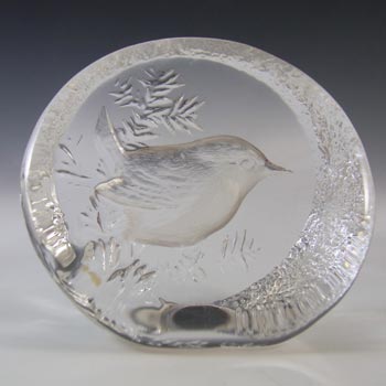 Mats Jonasson #9203 Swedish Glass Wren Bird Paperweight - Boxed