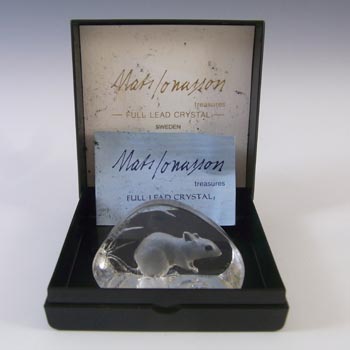 (image for) Mats Jonasson Swedish Glass Mouse Paperweight - Boxed