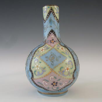 (image for) Harrach Victorian Hand Painted/Enamelled 'Moroccan Ware' Glass Vase