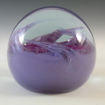(image for) MARKED Caithness Purple Vintage Glass "Blush" Paperweight