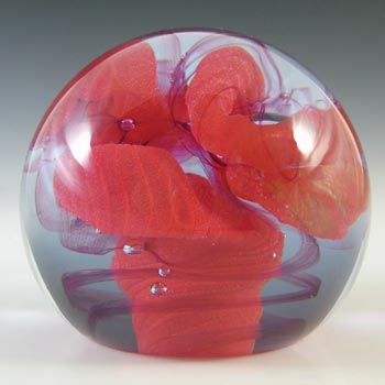 (image for) MARKED Caithness Vintage Red Glass "Crucible" Paperweight