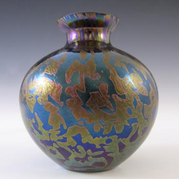 MARKED Royal Brierley Vintage Iridescent Glass 'Studio' Vase