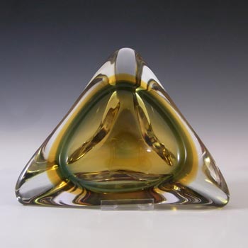 (image for) Arte Nuova Murano Green & Amber Sommerso Biomorphic Glass Bowl