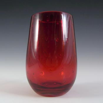 (image for) Whitefriars #9354 Ruby Red Glass Lobed Bubble Vase