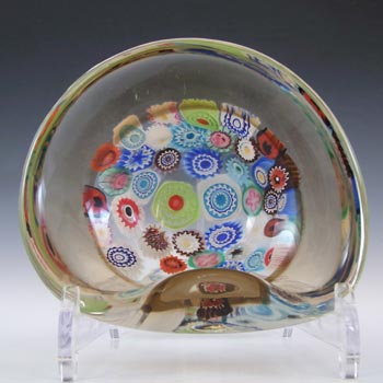 (image for) Archimede Seguso Murano Incalmo Millefiori Amber Glass Bowl