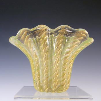 (image for) Barovier & Toso Murano Vintage Cordonato Oro Gold Leaf Glass Vase