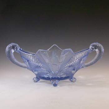 Brockwitz Art Deco Blue Glass Serpent Centerpiece Bowl