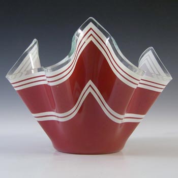 (image for) Chance Brothers Red Glass 'Bandel-2' Vintage Handkerchief Vase