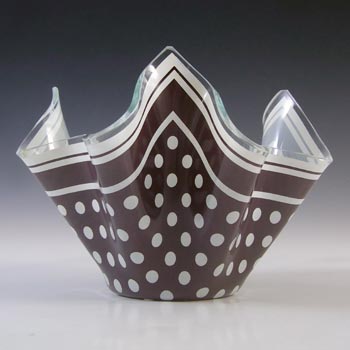 (image for) Chance Brothers Brown Glass 'Polka-dot' Vintage Handkerchief Vase