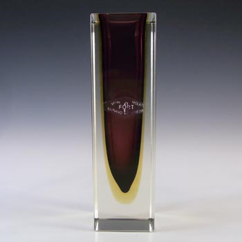 (image for) LABELLED Vetri Molati / Gino Fort Murano Faceted Sommerso Glass Vase