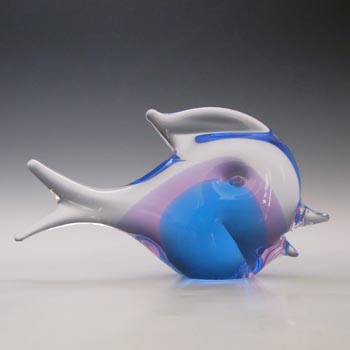 (image for) FM Konstglas Neodymium Lilac & Blue Glass Fish - Labelled