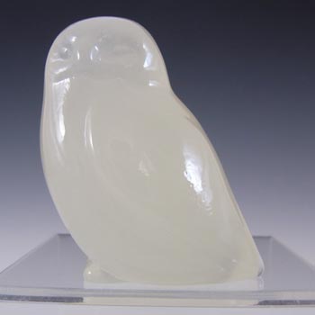 (image for) MARKED Hadeland Opaline Glass Norwegian Owl Figurine