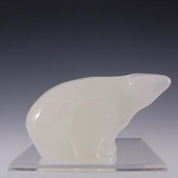 (image for) MARKED Hadeland Opaline Glass Norwegian Bear Sculpture
