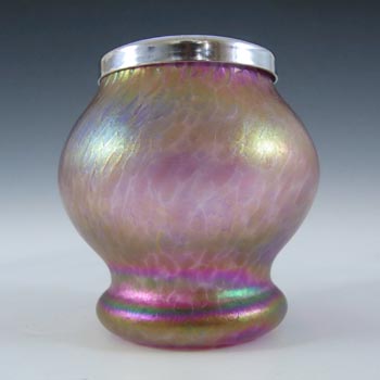 (image for) Heron Glass British Pink Iridescent Glass Posy Vase
