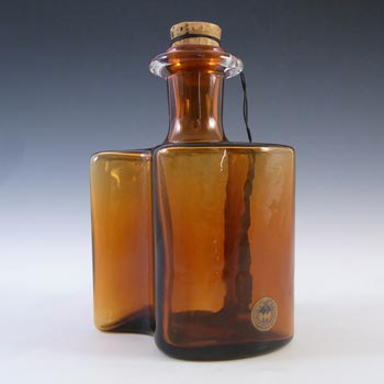 (image for) Holmegaard 'Hiverten' Amber Glass Scnapps Bottle by Olsson & Rude