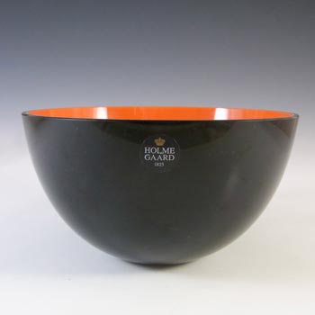(image for) Holmegaard 'Sense' Orange & Black Glass Bowl by Anja Kjær - Marked