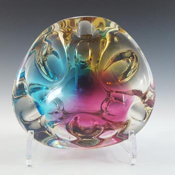 (image for) Sanyu Japanese Amber, Pink & Blue Glass "Fantasy" Bowl