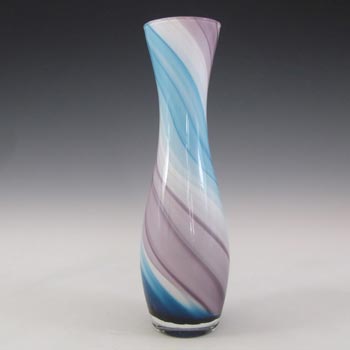 (image for) Japanese Blue, Purple & White Vintage Glass Bud Vase