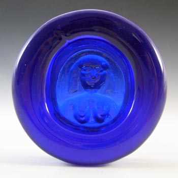 (image for) Boda Vintage Blue Glass Nude Lady "Eve" Bowl by Erik Hoglund