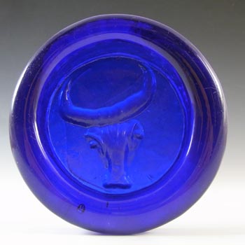(image for) Kosta Boda Swedish Blue Glass Bull Bowl by Erik Hoglund