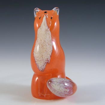 (image for) MARKED Langham British Vintage Orange & White Glass Fox