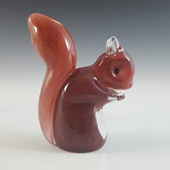 (image for) MARKED Langham British Vintage Red & White Glass Squirrel