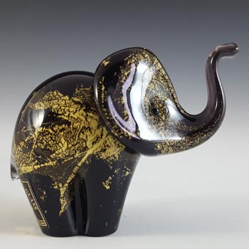 (image for) MARKED & LABELLED Langham Black & Gold Glass Elephant