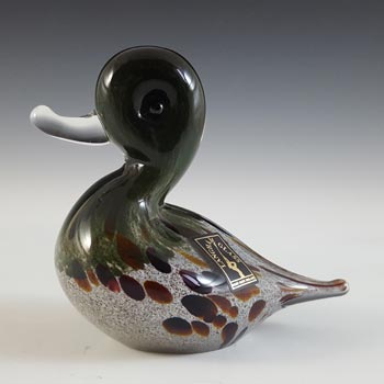 (image for) MARKED & LABELLED Langham Speckled Brown Glass Duck Sculpture