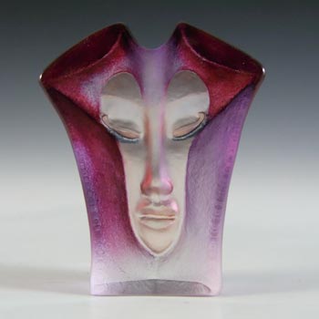 (image for) SIGNED Mats Jonasson #8159 Glass 'Morgana' Masqot Face Sculpture