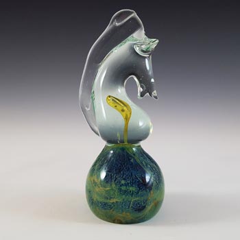 (image for) Mdina 'Blue Summer' Maltese Glass Seahorse Sculpture