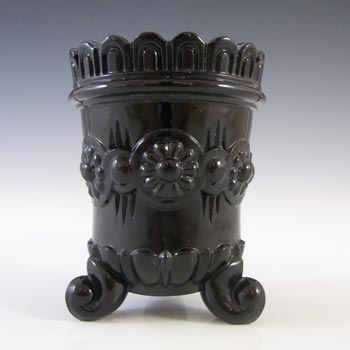 Victorian Black Milk Glass Vitro-Porcelain 'Daisy' Spill Vase