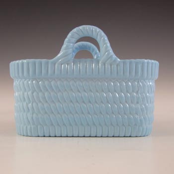 (image for) Sowerby #1192½ Victorian Blue Milk Glass Antique Basket Bowl