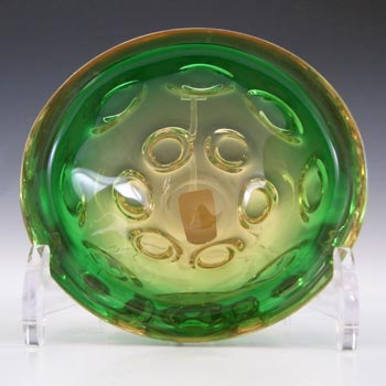 (image for) Vetro Artistico Veneziano Murano Green & Amber Glass Bowl