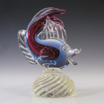 (image for) Artistica Murano CCC Vintage Purple & Blue Sommerso Glass Fish Figurine