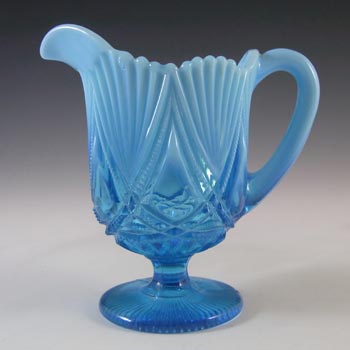(image for) Davidson Blue Pearline Glass 'Victoria & Albert' Jug / Creamer