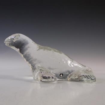 (image for) LABELLED Pukeberg Swedish Glass Seal Paperweight Sculpture