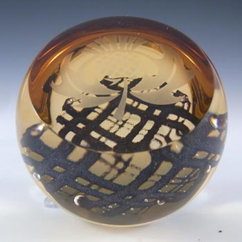 (image for) Caithness Amber Glass "Brave Heart" Paperweight - Marked