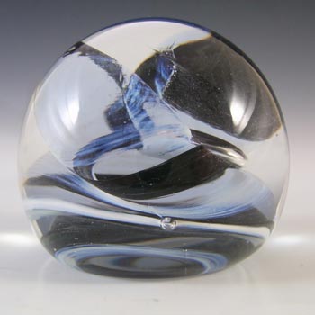 (image for) MARKED Caithness Black & White Glass "Streamers" Paperweight