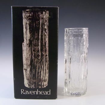 (image for) Ravenhead BOXED Vintage Clear Glass Textured Bark Vase