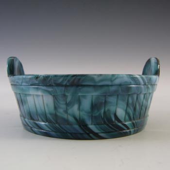 (image for) Sowerby #1259 Victorian Green Malachite / Slag Glass Bowl - Marked