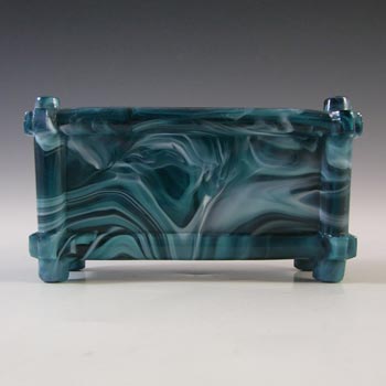 (image for) Sowerby #1231 MARKED Victorian Turquoise Malachite/Slag Glass Bowl