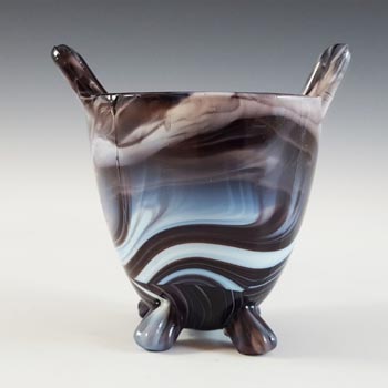 Sowerby #1288 Victorian Purple Malachite / Slag Glass Spill Vase