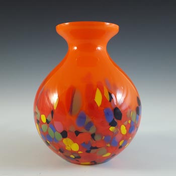 (image for) Czech Red & Multicoloured Art Deco Spatter Glass Vase