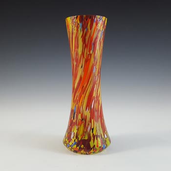 (image for) Czech Multicoloured Art Deco Vintage Spatter Glass Vase
