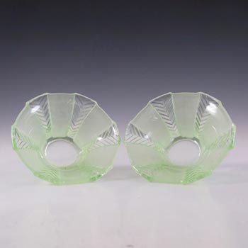 (image for) Walther & Söhne Set of 2 Art Deco Uranium Glass 'Athene' Bowls