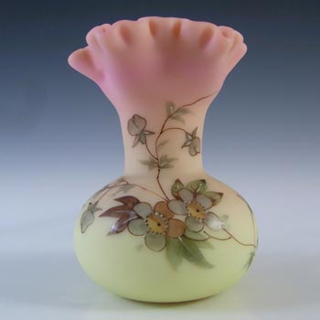 (image for) Thomas Webb Victorian Burmese Uranium Floral Glass Vase