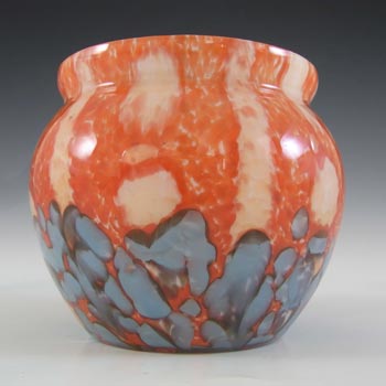 (image for) Franz Welz Czech Red & Blue Glass 'Bubbles + Spots' Vase