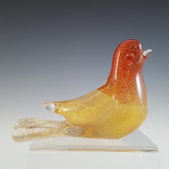(image for) Seguso Vetri d'Arte Murano Polveri Gold Leaf Glass Dove Bird
